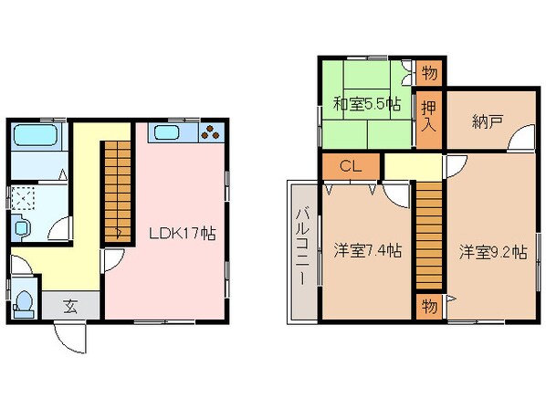 六軒駅 徒歩62分 1階の物件間取画像